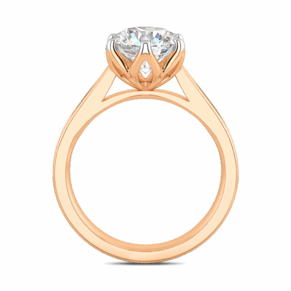 Passion 8 0 Side Rose Gold Diamond Floral Gallery Tapered Pave Cathedral Setting Engagement Ring