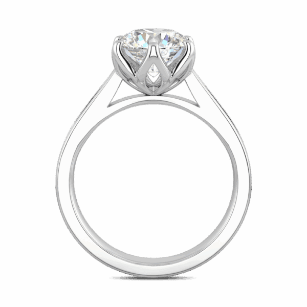 Passion 8 0 Side White Gold Diamond Floral Gallery Tapered Pave Cathedral Setting Engagement Ring