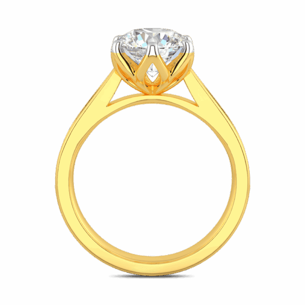Passion 8 0 Side Yellow Gold Diamond Floral Gallery Tapered Pave Cathedral Setting Engagement Ring