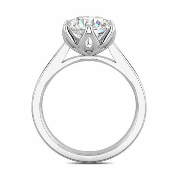 Passion 9 0 Side White Gold Diamond Floral Gallery Tapered Pave Cathedral Setting Engagement Ring