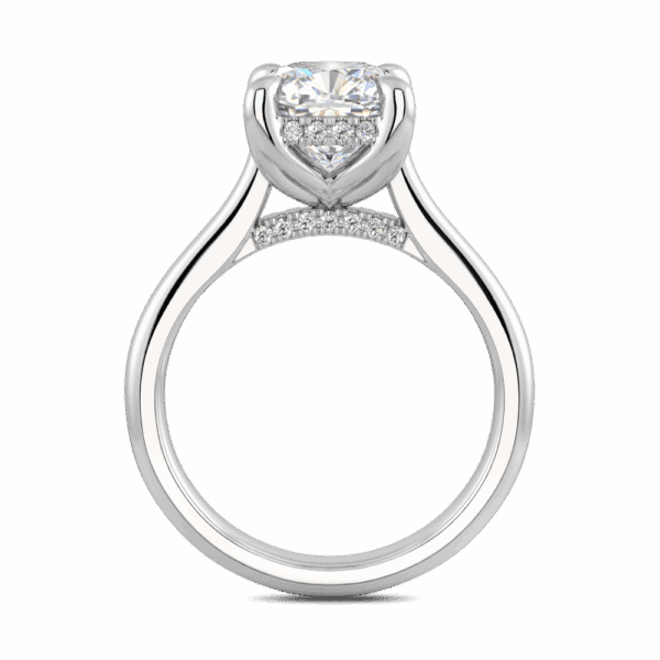 Primrose Cushion 7 5 Side White Gold Diamond Petal Basket Underrail Accented Bridge Engagement Ring Highres