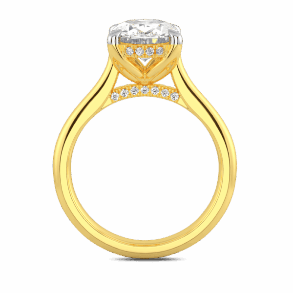 Primrose Oval 10X8 Side Yellow Gold Diamond Petal Basket Underrail Accented Bridge Engagement Ring Highres