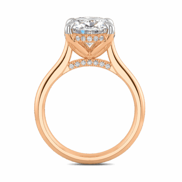 Primrose Oval 11X9 Side Rose Gold Diamond Petal Basket Underrail Accented Bridge Engagement Ring Highres