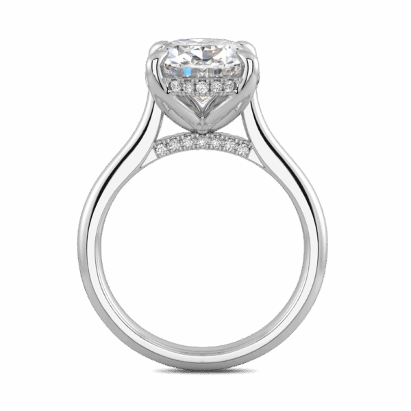 Primrose Oval 11X9 Side White Gold Diamond Petal Basket Underrail Accented Bridge Engagement Ring Highres