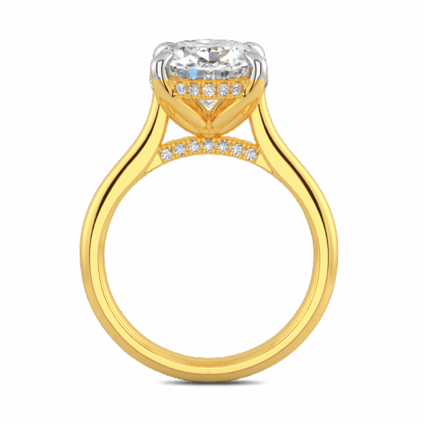 Primrose Oval 11X9 Side Yellow Gold Diamond Petal Basket Underrail Accented Bridge Engagement Ring Highres