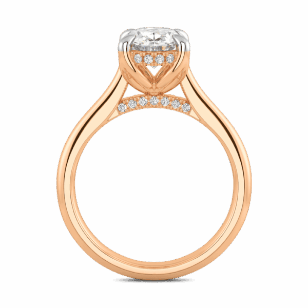 Primrose Oval 9X7 Side Rose Gold Diamond Petal Basket Underrail Accented Bridge Engagement Ring Highres