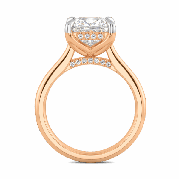 Primrose Square 7 5 Side Rose Gold Diamond Petal Basket Underrail Accented Bridge Engagement Ring Highres