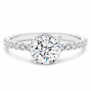 Deanne 6 5 Front White Gold Moissanite Encrusted Band Prong Set Hidden Halo Ring