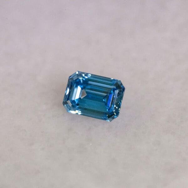 Emerald Cut 1 54Ct Fancy Vivid Blue Vs1 611383108 Angle