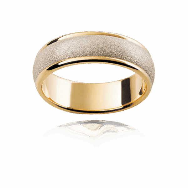 F2 8mm plain two tone band smooth edges diamond wheel finish center section mens wedding band
