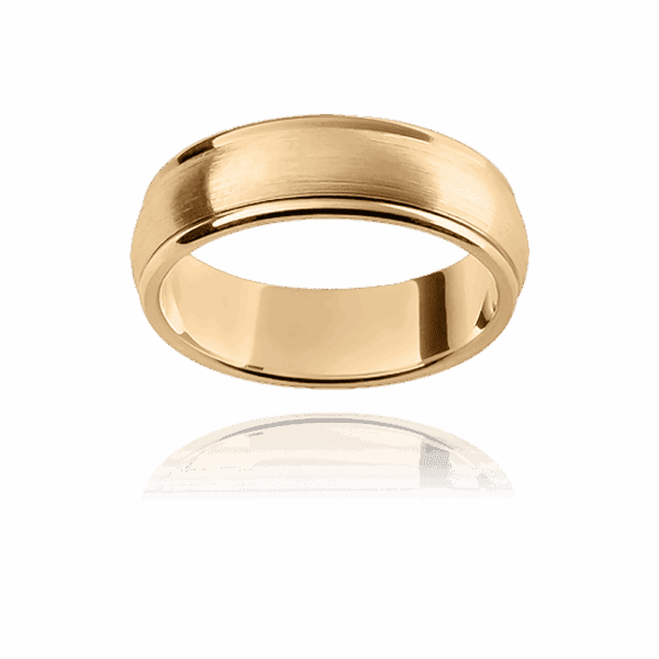 F99 6Mm Yellow Gold Rounded Band Smooth Edges Wedding Rings For Men