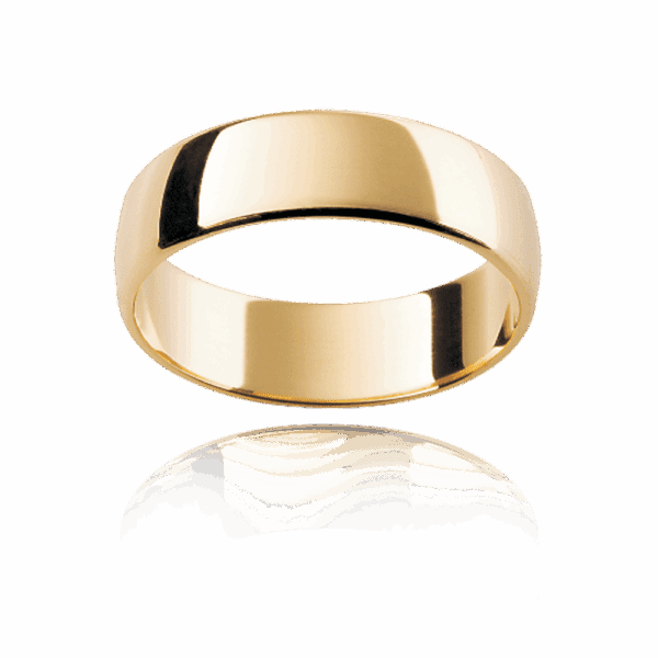 Model wears FR 7mm white gold plain minimal curve flat edges mens engagement ring