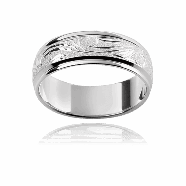 H1 6mm premium hand engraved polished edges diamond wheel finish ring wedding bands for men