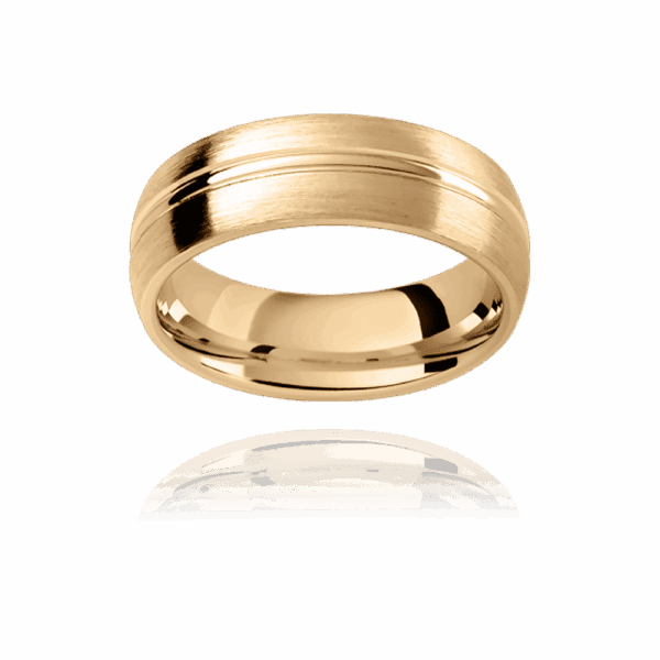 KC9E 5 5mm two tone semi rounded with polished contrast centreline and comfort fit mens engagement ring