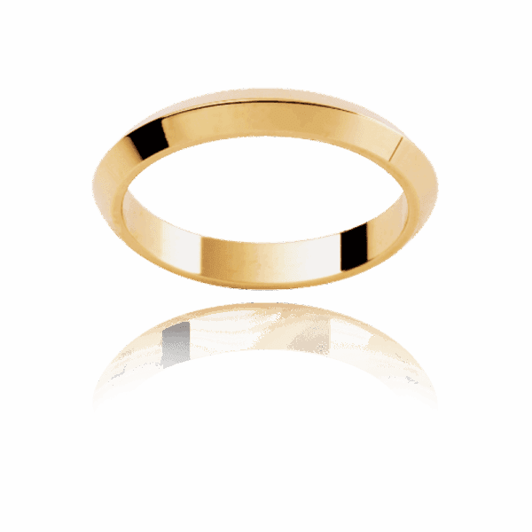 P308 3Mm Yellow Gold Defined Knife Edge Mens Gold Ring