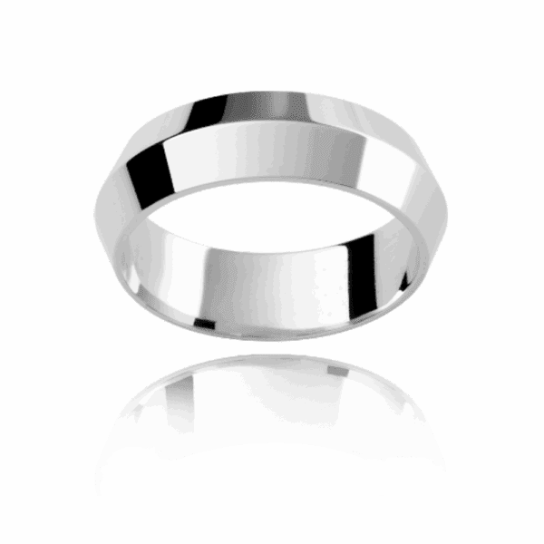P308 6mm yellow gold defined knife edge mens gold ring