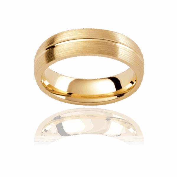 PC216 5 5mm white gold semi rounded mens wedding band with polished centreline
