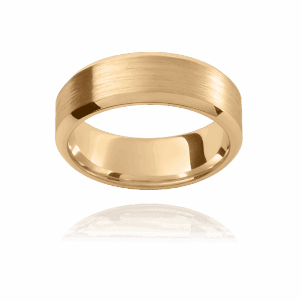 PJ498 7mm flat band with rounded beveled edges wedding rings for men