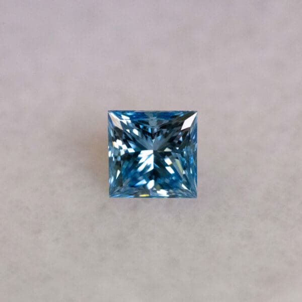 Princess Cut 2 21ct Fancy Vivid Blue VS1 610317816 Front