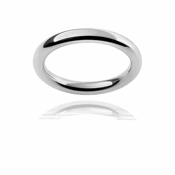 Rp 2 5Mm White Gold Classic Round Mens Wedding Ring