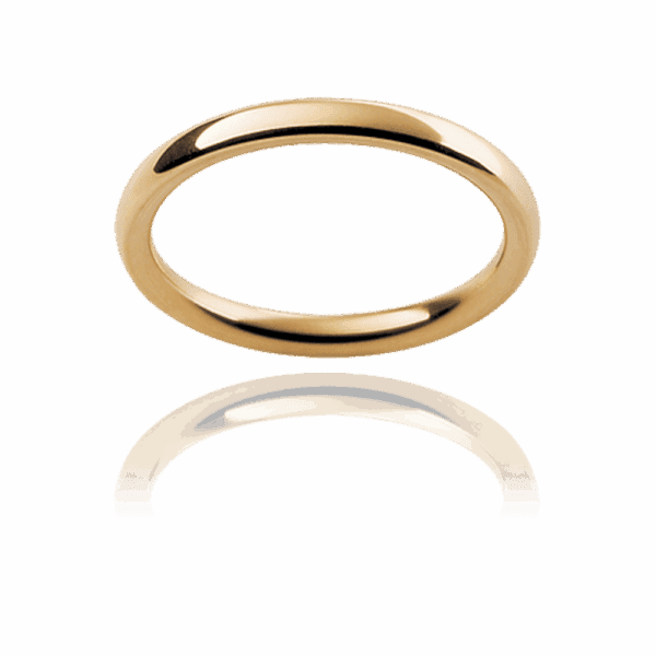 Rp 2Mm Yellow Gold Classic Round Mens Wedding Ring