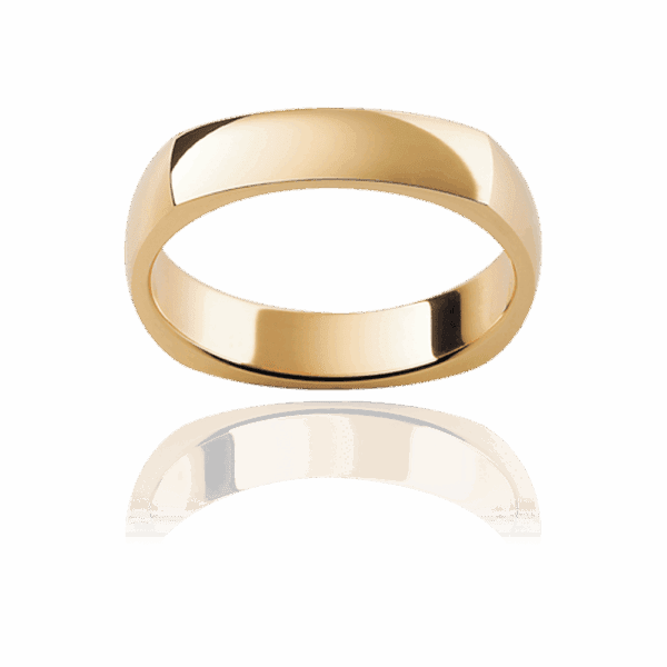 Sq1 4Mm Plain Flat Profile Band With Square Edges Polished Mens Wedding Band