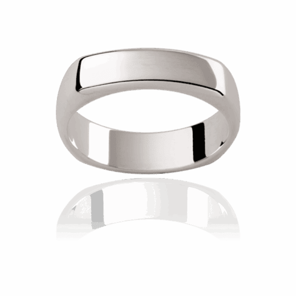 Sq4 6Mm Square Shaped Plain Mens Wedding Band With Smooth Corners