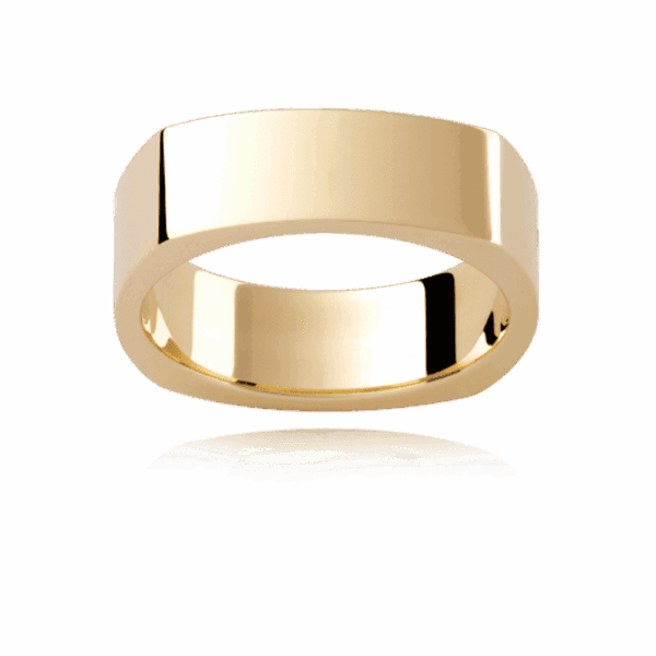 Sq6 6Mm Yellow Gold Square Shaped With Smooth Corners Polished Mens Wedding Band