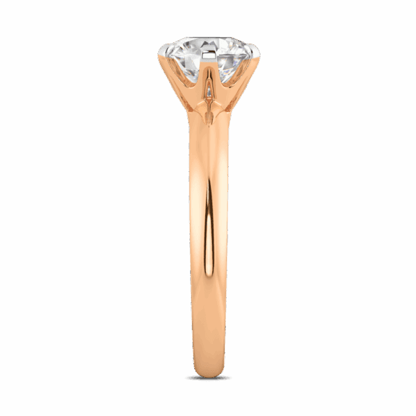 Audrey 7 0 Profile Rose Gold Diamond Knife Edge 6 Prong Solitaire Ring