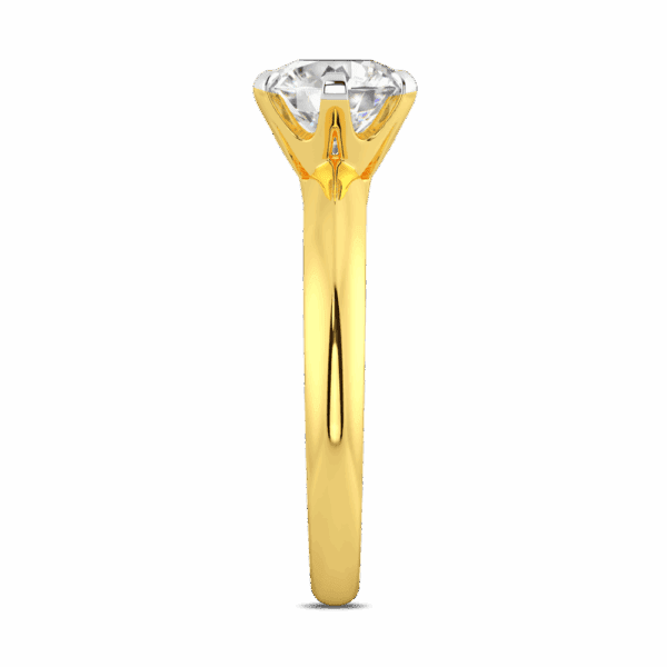 Audrey 7 0 Profile Yellow Gold Diamond Knife Edge 6 Prong Solitaire Ring