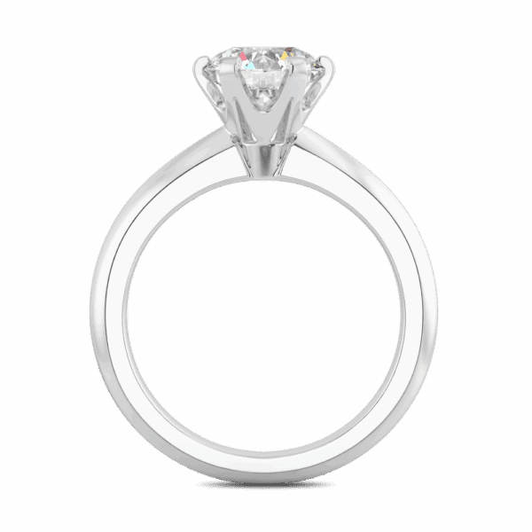 Audrey 7 0 Side White Gold Diamond Knife Edge 6 Prong Solitaire Ring