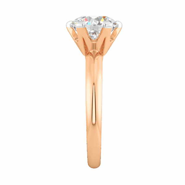 Audrey 7 5 Profile Rose Gold Diamond Knife Edge 6 Prong Solitaire Ring