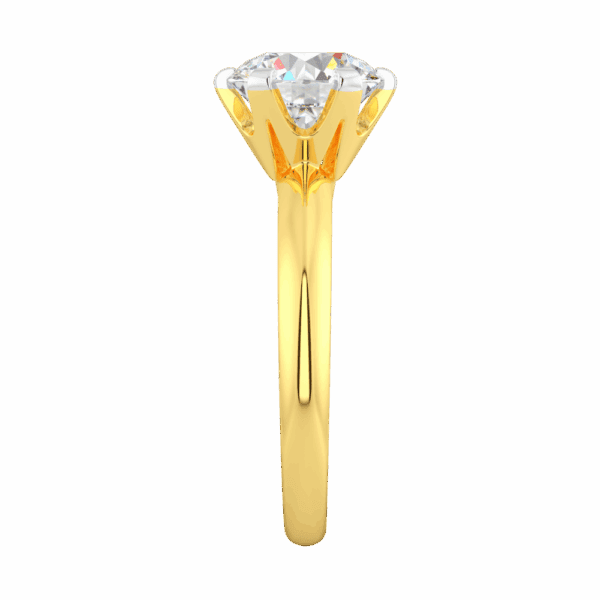 Audrey 7 5 Profile Yellow Gold Diamond Knife Edge 6 Prong Solitaire Ring