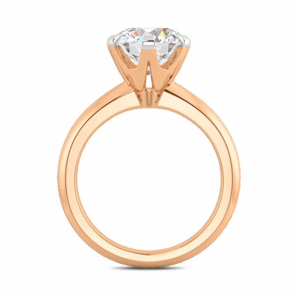 Audrey 7 5 Side Rose Gold Diamond Knife Edge 6 Prong Solitaire Ring