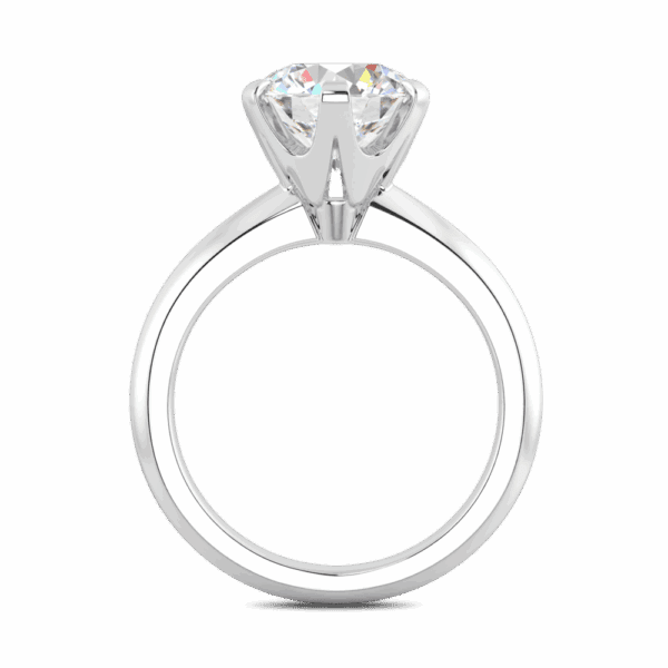 Audrey 7 5 Side White Gold Diamond Knife Edge 6 Prong Solitaire Ring