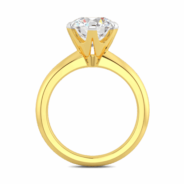Audrey 7 5 Side Yellow Gold Diamond Knife Edge 6 Prong Solitaire Ring