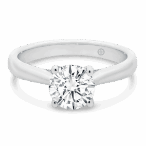 Melrose Front White Gold Lab Grown Diamond Tapered Band Encrusted Trellis Gallery Engagement Ring