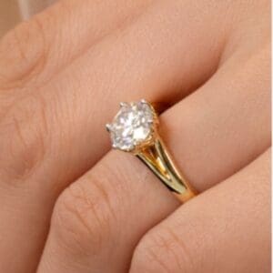 Model Wears Protea 8 0 White Gold Diamond Floral Gallery And Split Shank Solitaire Ring Blog Post
