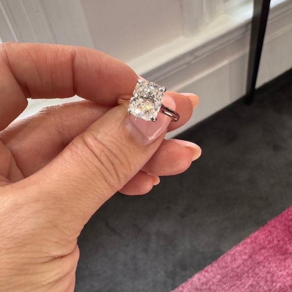 Elongated Cushion Custom Engagement Ring