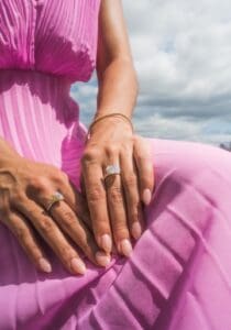 Model Wears A Two-Tone Ring