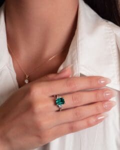 Aubrey Emerald10x8 Green 4 Carat Engagement Ring