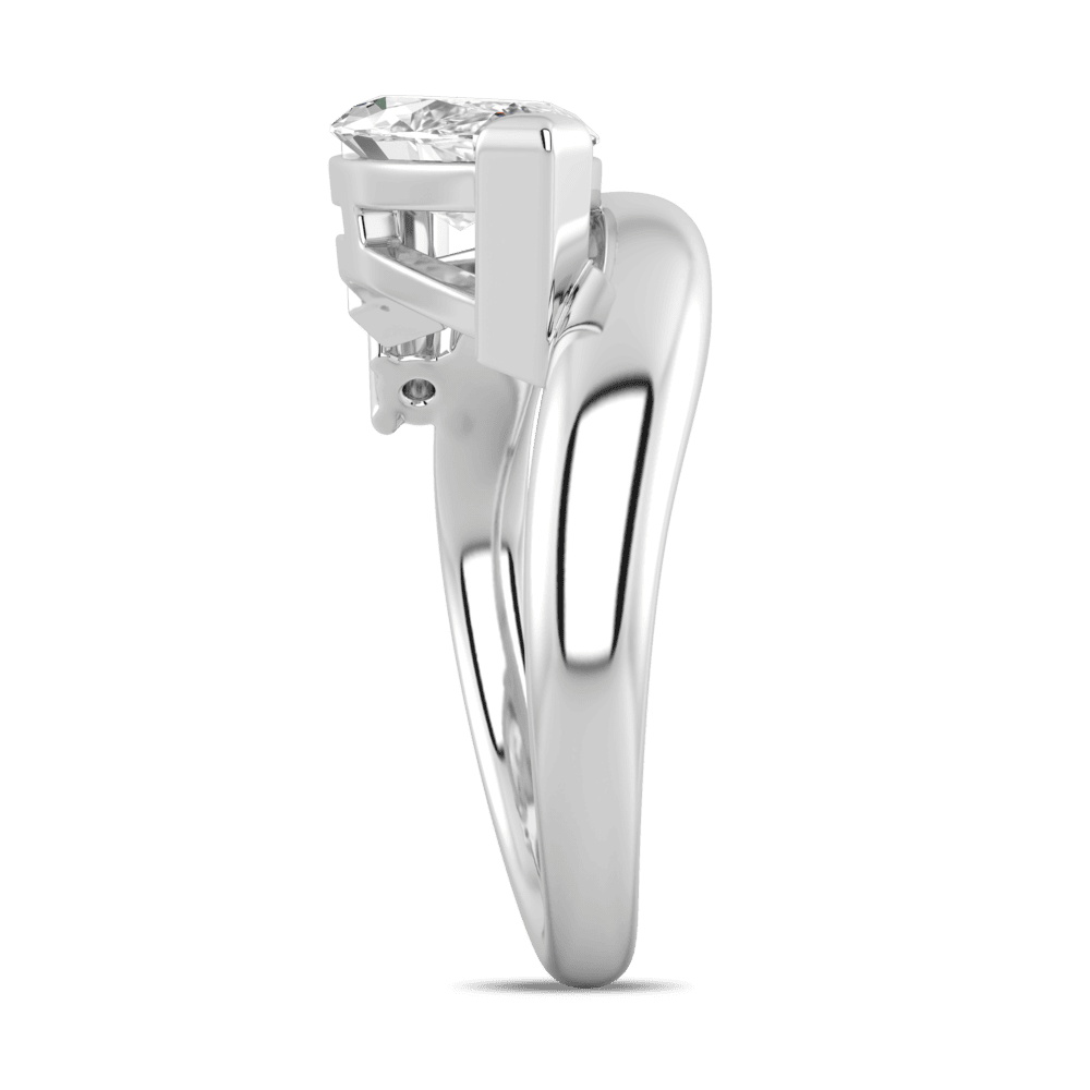 Jenna Marquise Profile White Gold Lab Grown Diamond Ring Set On Curved Band With A Unique Accent Highres
